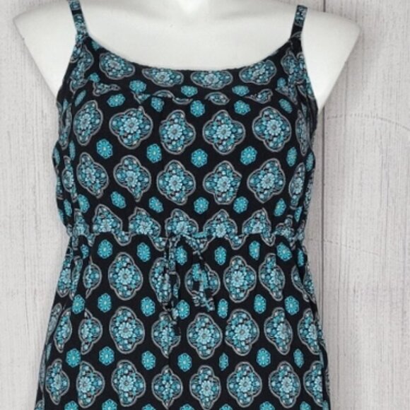 #194 Torrid size 1 mandala floral black teal sun dress 16/18 - Picture 9 of 9